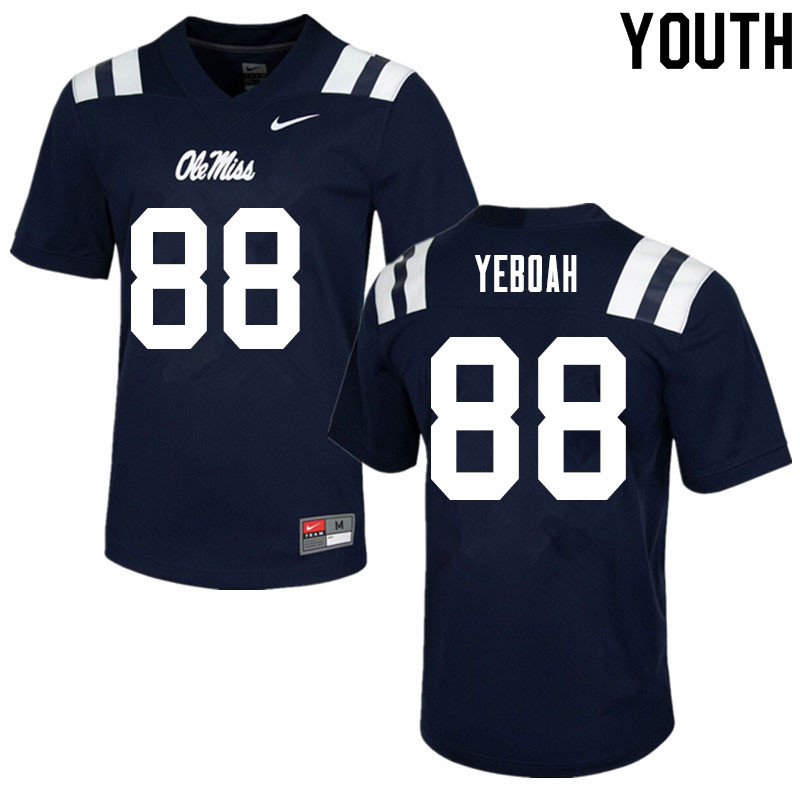 Kenny Yeboah Ole Miss Rebels NCAA Youth Navy #88 Stitched Limited College Football Jersey GJP0658CI
